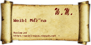 Weibl Mína névjegykártya